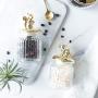 Gold-Plated Glass Sealed Storage Tank Makeup Cotton Swab Storage Kitchen Food Sealed Storage Jar,Squirrel S
