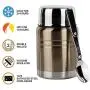 Isolierbehälter & Essbehälter mit Klapplöffel (473 ml) - Edelstahl Food Jar für heiße und kalte Speisen | Suppen, Kaffee, Wasser, Flüssigkeiten | Luftdicht, Dicht