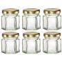 Nakpunar 30 pcs, 1.5 oz Mini Hexagon Glass Jars for Jam, Honey, Wedding Favors, Shower Favors, Baby Foods, DIY Magnetic Spice Jars