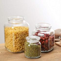 Glass Sealed Jars, Moisture-Proof Kitchen Food Containers, Storage Kimchi/Walnut/Cereal/Oatmeal