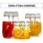 Yl Ly Round Glass Sealed Jar Lemon Passion Fruit Honey Bottle Transparent Food Storage Multi-Piece Suit Round 500+750+1000Ml