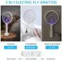 Électrochoc Bug Zapper Racket 1 Pack, Lampe-Piège à Moustiques 3 en 1 avec Raquette, Rechargeable USB, Piège à Insectes Intérieur/Extérieur, Grille en Maille 3 Couches Électrochoc Bug Zapper Racket 1 Pack, Lampe-Piège à Moustiques 3 en 1 avec Raquette, Rechargeable USB, Piège à Insectes Intérieur/Extérieur, Grille en Maille 3 Couches