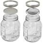 4 Pack Regular Mouth Mason Jar Stainless Steel 304 Sprouting Lids with Storage Caps - 4 in 1 Rust-Proof Seed Grower Sprouts Kit for Regular Mouth Mason Ball Canning Jars