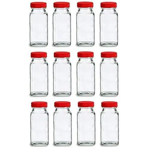 Nakpunar Glass Spice Jars with Shaker Insert and Red Cap (12, 6 oz) Nakpunar Glass Spice Jars with Shaker Insert and Red Cap (12, 6 oz)