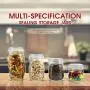 Glass Jar Set with Airtight Lids 4 PCS Kitchen Preserving Storage Jars for Cereal,Cookies,Sugar,& Coffee (16.9oz,25.7oz,33.8oz,50.7oz) Masthome