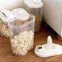 Plastic Cereal Dispenser Storage Box Kitchen Food Grain Rice Container Nice Storage Jars Portable Home Tool 1500ml /1000ml,S