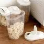 Plastic Cereal Dispenser Storage Box Kitchen Food Grain Rice Container Nice Storage Jars Portable Home Tool 1500ml /1000ml,L