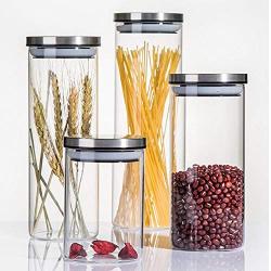 Glass Sealed Jars, Moisture-Proof Kitchen Food Containers, Storage Of Spices/Pasta/Oatmeal/Coffee Beans