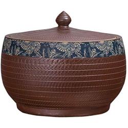 Food Storage Rice Storage Bucket Kitchen Storage Tank Sealing Cap Moisture-proof Jar Brown Round Can Porcelain Rice Cylinder Organization Sets (Color : Brown, Size : 2826cm)
