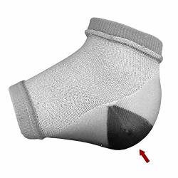 Dry Cracked Heels Repair Bundle with Open Toe Moisturizing Silicone Gel Heel Socks (2 Pairs, Gray) and O’Keeffe’s Healthy Feet Cream Jar for Home Foot Skin Care