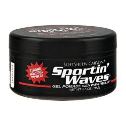 Soft Sheen Sportin Waves 3.5 Ounce Gel Pomade/Wavitrol Jar (103ml) (3 Pack)