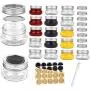 Mini Mason Gläser Runde 4 oz - Kleine Konservierungsgläser mit Deckeln - 16er Pack Cute Gläser mit 40 Etiketten & KreideMarker, Klare Behälter für Süßigkeiten, Marmelade, Overnight Oats, Joghurt, Honig & Babybrei