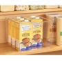 mDesign Plastic Food Storage Container Bin with Handles - for Kitchen, Pantry, Cabinet, Fridge/Freezer - Large Organizer for Snacks, Produce, Vegetables, Pasta - BPA Free, 10" Square, 8 Pack - Clear