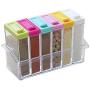 Daycount Spice Shaker Containers, Shaker Jars Seasoning Box with 6 Clear Condiment Jars Storage Organizer with Lids