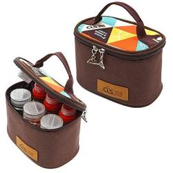 Ace Hunter 6Pcs Portable Outdoor Spice-Jars Organizer Containers Set Kitchen Utensil Storage with Storage Bag for BBQ, Camping, Hiking