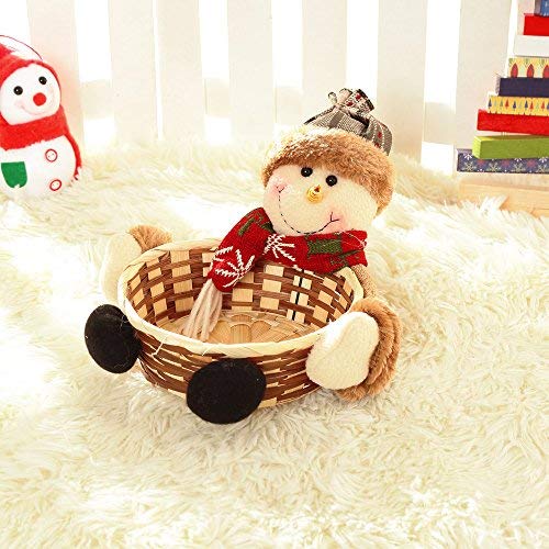 Togethor Christmas Candy Storage Basket Christmas Party Gift Holder Xmas Storage Basket Fruits Container Basket Box Jar Santa Claus Candy Storage Basket Gift for Home Decoration
