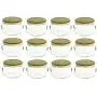 Bain Marie Nakpunar 12 pcs 8 oz Verres à Soupe en Verre avec Couvercles Dorés – 250 ml Bain Marie Nakpunar 12 pcs 8 oz Verres à Soupe en Verre avec Couvercles Dorés – 250 ml