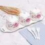 Kitchen seasoning box/Ceramic Pattern Condiment Storage Container with Pallet 3 jar 3 Spoon 1 Pallet with lid