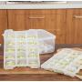 Kitchen Food Storage Jar Airtight Food Storage Microwave Thawing Box Sub-grid Dumpling Tray Refrigerator Storage Box Frozen Dumplings Crisper moisture-proof multi-purpose