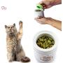 Ceramic Cat Treat Jar Container Pet Treats, Pet Food Storage Canister with Non-Skid Silicone Rim for Dogs and Cats (Color : White)