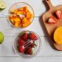 Glass Bowls Stackable Heat Resistant Thick Straight Glass Transparent Salad Bowl Innovative Dessert Fruit Box with Lid Grain Jar, Dishware safe