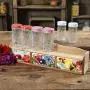 Der Pioneer Woman Floral 7-teilige Gewürzregal-Set & 6-teiliges Set von 4,1-Zoll Gewürzgläsern