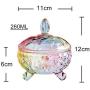 SOCOSY Royal Embossed Clear Glass Apothecary Jars , Footed Glass Candy Jars with Cover Lids ,Wedding Candy Buffet Jars Housewarming Xmas Gift