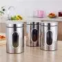 Stainless Steel Sealed Can Cereal Canister Storage Tank Kitchen Tool For Coffee Beans Tea Grains,As Shown