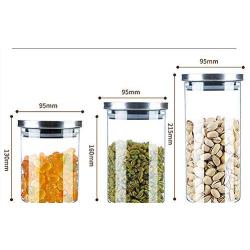 HHXQXB Coffee Canister Food Storage Canister, Glass Coffee Bean Container, CO2 Valve & Free Scoop,Best Storage for Fresh Coffee BeansTea, Coffee, Spice, Sugar, Salt and More（95130mm）