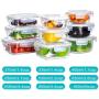 Bayco Glass Storage Containers with Lids, 9 Sets Glass Meal Prep Containers Airtight, Glass Food Storage Containers, Glass Containers for Food Storage with Lids - BPA-Free & FDA Approved & Leak Proof