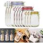 10Pcs Mason Jar Zipper Bags, Seal Transparent Snacks Food Storage Ziplock Bags, Reusable Leakproof Food Saver for Travel Camping and Kids