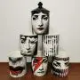 Kerzenhalter X-CRAFT New Fornasetti Kerzenleuchter Haushaltsdeko Exquisite Keramik Zuckerwerk Schmuckbehälter Blumentopf Haushaltsdeko