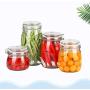 4PCS Food Storage Containers Canisters Sets, Silicone sealing Ring and Stainless Steel Buckle, Lead-free Glass Jars Vacuum Seal for Tea Sugar Pop for Kitchen