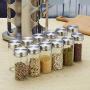 DUDDP Storage Spice lar set Rotating Spice Rack,Thicken Bottom, Stainless Steel Spice Rack,For 12 Spice Jars With Lids,Free Standing Spice Rack Organiser With Kitchen Storage Jars For Spice