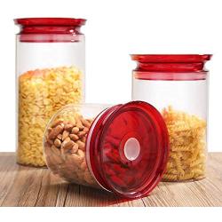 3 Pcs Glass Storage Jars - Clear Glass Bulk Food Storage Canister for Serving Tea, Coffee, Spice, Candy, Cookie - Keep Food Dry