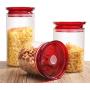 3er Set Glas Aufbewahrungsgläser – Klare Glas-Behälter Großpackung für Tee, Kaffee, Gewürze, Süßigkeiten, Kekse – Lebensmittel trocken halten