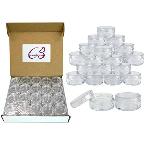 (Quantity: 100 Pieces) Beauticom 10G/10ML Clear Lid Plastic Cosmetic Lip Balm Lip Gloss Cream Lotion Eyeshadow Container Jars (Quantity: 100 Pieces) Beauticom 10G/10ML Clear Lid Plastic Cosmetic Lip Balm Lip Gloss Cream Lotion Eyeshadow Container Jars