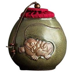 RUIKA Tea Storage Containers Chinese The mythical wild animal PiXiu Tea Tins Food Storage Jar, Ceramics Tea Canister Traditional Tea