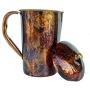 Rastogi Handicrafts screen printed pure copper water jug pitcher 1500 ml (Mix design)