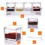 ME.FAN Clear Seasoning Rack Spice Pots - 4 Piece Acrylic Seasoning Box - Storage Container Condiment Jars - Cruet with Cover and Spoon