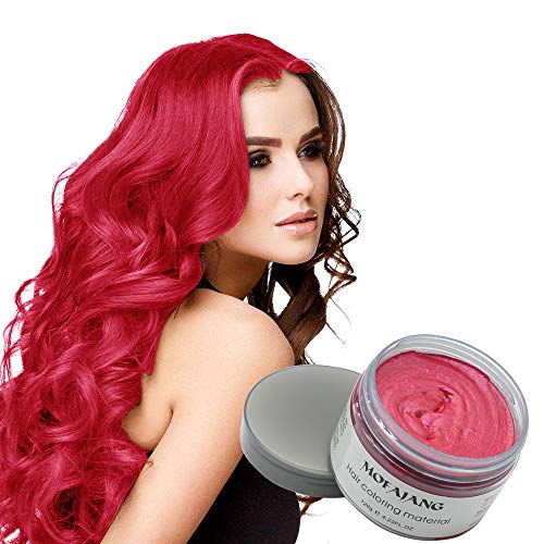 MOFAJANG Natural Hair Wax Color Styling Cream Mud, Adofect Natural Hairstyle Dye Pomade, Temporary Hairstyle Cream 4.23 oz, Hairstyle Wax for Men and Women (Red)