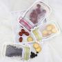 WXLAA 3 Pcs Zipper Bags Frosted Transparent Plastic Sealing Bag Reusable Food Snack Saver Storage Bag For Travel Yellow S