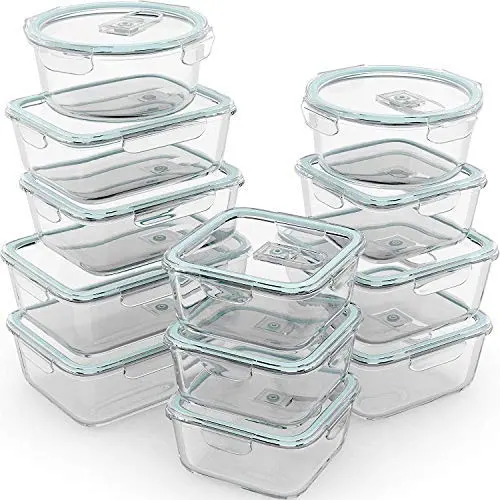 Récipients en verre Razab 24 pièces avec couvercles hermétiques – Micro-ondes/Four/Congélateur & Lave-Vaisselle – Soupapes de dégagement de vapeur – BPA/PVC-Free – Petits et Grands Récipients Ronds, Carrés et Rectangulaires Réutilisables Récipients en verre Razab 24 pièces avec couvercles hermétiques – Micro-ondes/Four/Congélateur & Lave-Vaisselle – Soupapes de dégagement de vapeur – BPA/PVC-Free – Petits et Grands Récipients Ronds, Carrés et Rectangulaires Réutilisables