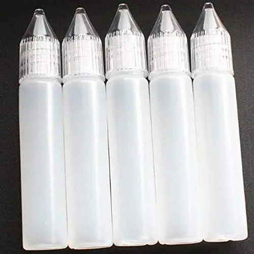 10 Stück Pen-förmige PE-Kunststoff-Tropferflasche, Flüssigkeitstropfer mit Kristallverschluss (15 ml)