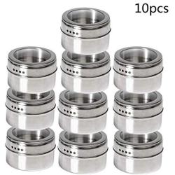 Magnetic Spice Tins Jars Cans Container Storage Organizer with Clear Lid Side Sift and Pour for Small Kitchens