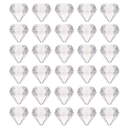 MISAZ 30 Pieces Empty Cream Box Jars DIY Cosmetic Makeup Samples with Lids Trial Case Diamond shaped Clear Storage Boxes for Lotion Creams Eye Shadow Nails Powder Jewelry Beauty Women Girls,0.17oz