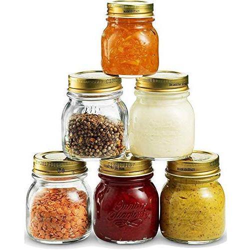 Small Glass Jars 5 Ounce(6-Pack) with Metal Airtight Lid Crafts Spices Dry Food Storage Clear