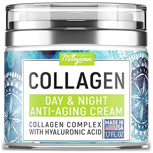Crème Organique MARYANN - Anti-Âge pour le Visage - Jour & Nuit - Fabriqué aux États-Unis - Formule Naturelle avec Acide Hyaluronique et Vitamine C - Nettoie, Hydrate et Protège Votre Peau
