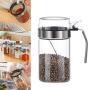 Tiakino Spice Jar, Mini Clear Glass Spice Jar Container Set with Airtight Lids Spoon for Kitchen Accessories