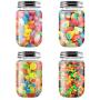 Novelinks 16 Ounce Clear Plastic Jars Containers With Screw On Lids - Refillable Round Empty Plastic Slime Storage Containers for Kitchen & Household Storage - BPA Free (10 Pack)